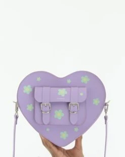 HEART SATCHEL DAISIES LILAC