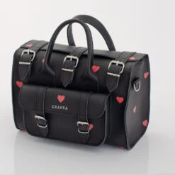 LUNA RED HEARTS -Grafea Sales Store LUNA RED HEARTS SIDE 1 leather shoulder bag