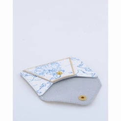 CARD WALLET BLUE GOLD ATLAS -Grafea Sales Store card wallet blue gold atlas inside