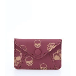 CARD WALLET MULBERRYROSE GOLD SKULLS
