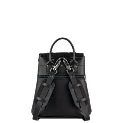 DUFFY II -Grafea Sales Store giselle two black leather backpack with pompom back