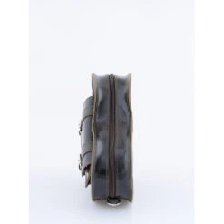 HEART SATCHEL DARK OLIVE -Grafea Sales Store heart satchel dark olive side