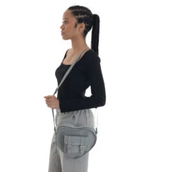 HEART SATCHEL NUBUCK GREY -Grafea Sales Store heart satchel nubuck grey lifestyle1