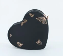 HEART SATCHEL ROSE GOLD BUTTERFLIES -Grafea Sales Store heart satchel rose gold butterflies back