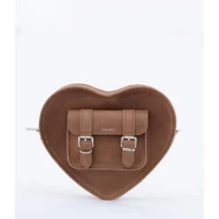 HEART SATCHEL VINTAGE BROWN