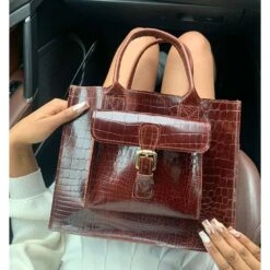 LANA CROC BROWN -Grafea Sales Store lana croc brown lifestyle1