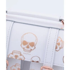 MICRO WHITE ROSE GOLD SKULLS -Grafea Sales Store micro white rose gold skulls closeup