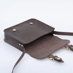 MINI SATCHEL DARK BROWN -Grafea Sales Store mini satchel dark brown inside