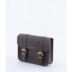 MINI SATCHEL DARK BROWN -Grafea Sales Store mini satchel dark brown side