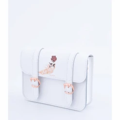 MINI SATCHEL WHITE LOVE ME NOT -Grafea Sales Store mini satchel white loveme note side
