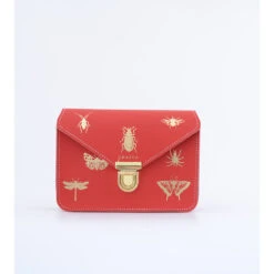 SMALL CROSSBODY GOLDEN BUGS RED