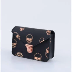 SMALL CROSSBODY ROSE GOLD SKULLS -Grafea Sales Store small crossbody rose gold skulls side